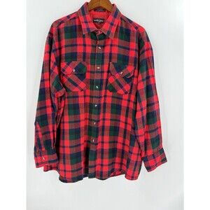 Vintage Northwest Territory Shacket Mens 2X Red Plaid Flannel Chore Work Shirt